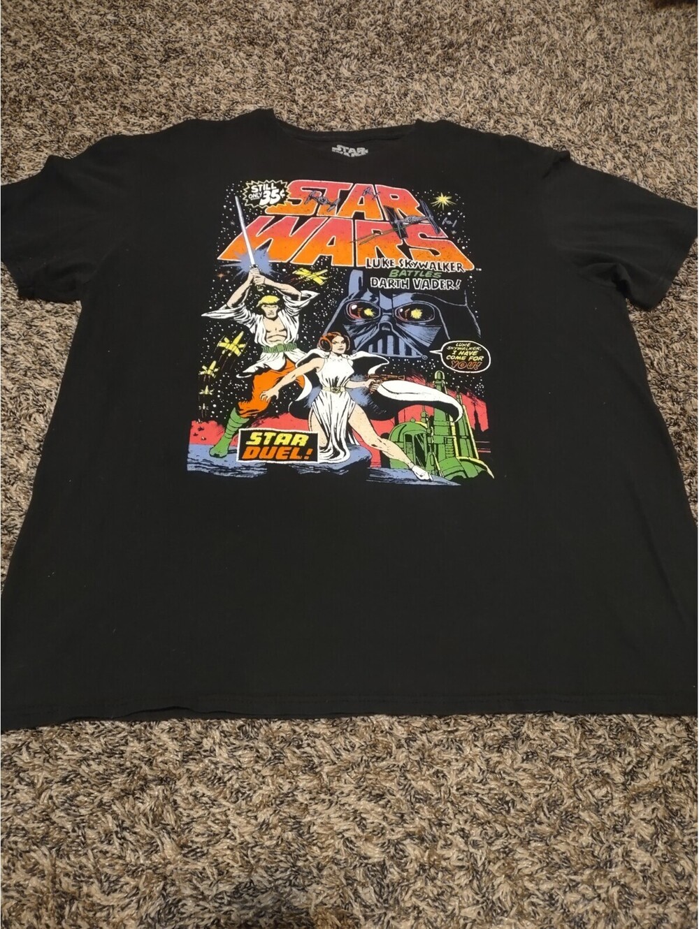 Star Wars Movie Star Luke and Leia Comic Book Graphic T Shirt sizeXL